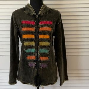 Shop Therapy Patchwork Zip-Up Hoodie Jacket